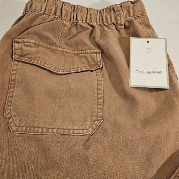 NWT Calligraphie Elastic Waist/Zip & Button Long Pant XL Brown - Picture 2 of 10
